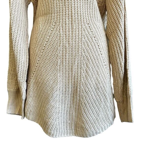 Nine 1 Eight Open Front Knit Sweater Cardigan Tan - Picture 12 of 15